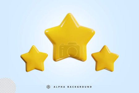 Icône étoiles brillantes jaunes Illustration vectorielle de rendu 3D