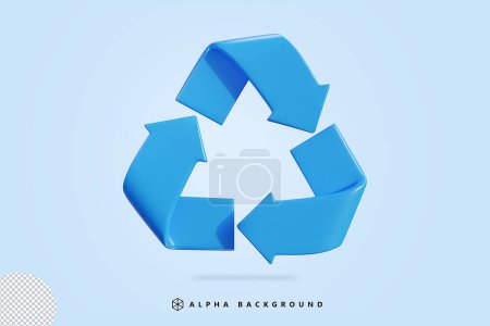 Recycle icon 3d rendering vector illustration
