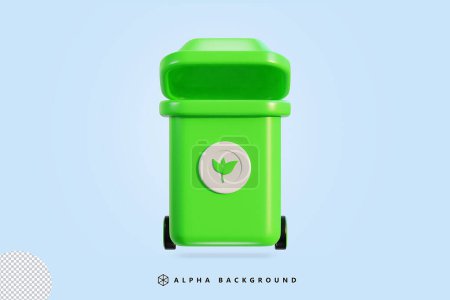 Illustration vectorielle d'icône de poubelle de recyclage 3d