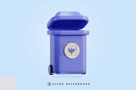 Illustration vectorielle d'icône de poubelle de recyclage 3d