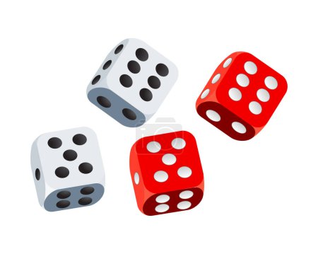 realistic dice vector design on white