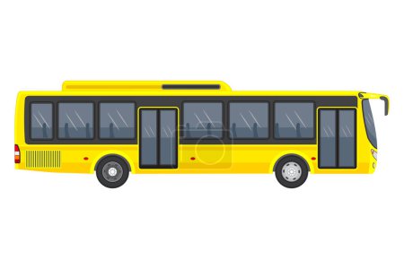 Téléchargez les illustrations : Vue latérale du vecteur de bus sur blanc - en licence libre de droit