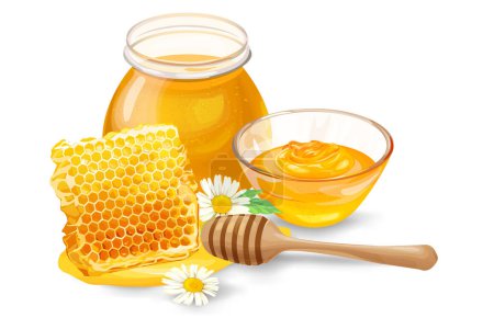 Ilustración de Un paquete de miel. Ilustración vectorial en estilo plano - Imagen libre de derechos