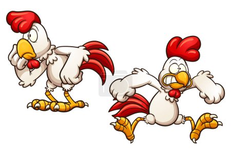 Illustration for Cute chicken cartoon illustration vector, isolated on white - Royalty Free Image