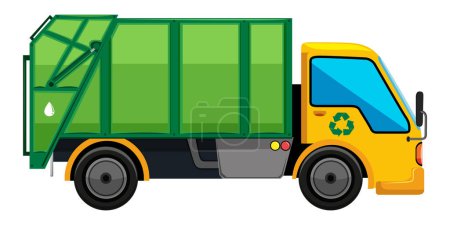 Illustration for Garbage truck vehicle vector, isolated on white - Royalty Free Image