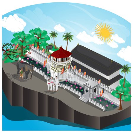 Ilustración de Templo del Diente Sagrado - Imagen libre de derechos