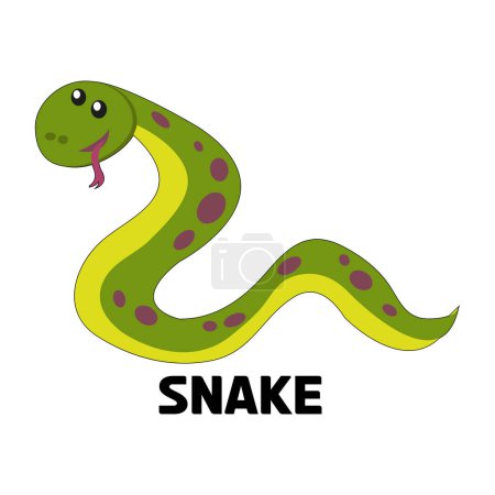 Téléchargez les illustrations : Dessin animal serpent sur blanc - en licence libre de droit