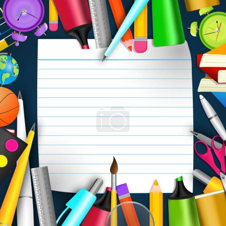 Illustration for Back to school banner creative - Royalty Free Image