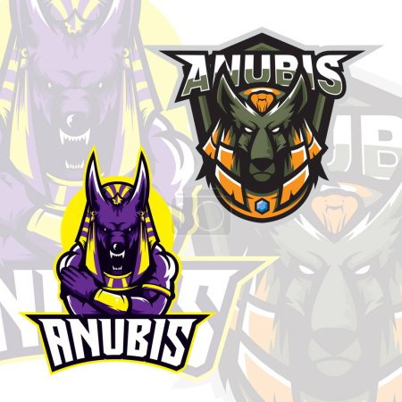 Illustration for Vector anubis mascot logo for gaming and t-shirt design - Royalty Free Image
