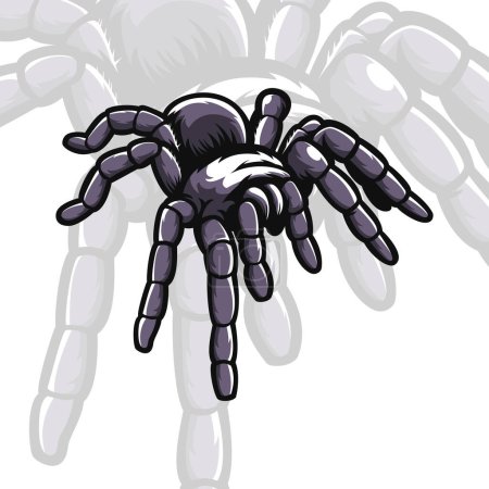 Ilustración de Logotipo de la mascota de la araña vector para el juego y el diseño de la camiseta - Imagen libre de derechos