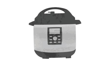 Illustration vectorielle simple style aquarelle autocuiseur isolé sur fond blanc. Clipart autocuiseur électrique moderne. Appareils de cuisine pour clipart de conception vectorielle de cuisson. Vue de face