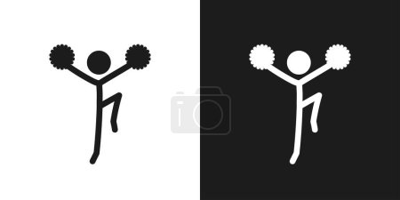 Illustration for Cheerleading icon pictogram vector design. Stick figure man cheerleader vector icon sign symbol pictogram - Royalty Free Image