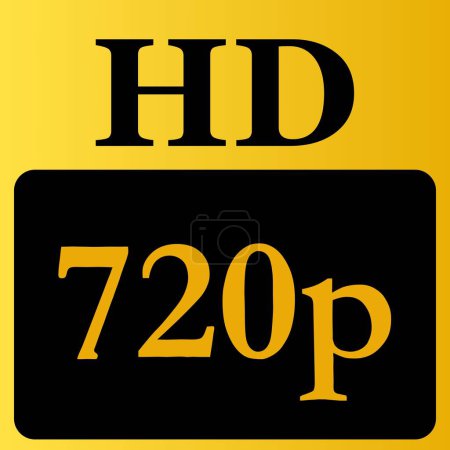 Photo for HD 720p golden symbol. HD Logo icon 3d model - Royalty Free Image
