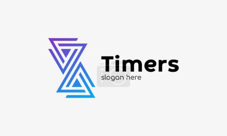 Illustration for Logo minimalism timer concept for on time schedule in our life - Royalty Free Image