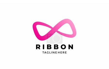 Illustration for Logo pink bowties tie symbol of elegance women cancer - Royalty Free Image