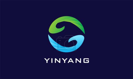 Ilustración de Yin yang diseño minimalista para el logotipo espiritual y saludable - Imagen libre de derechos