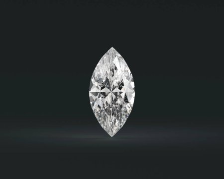 Téléchargez les photos : Facette brillante marquise diamant placé sur fond brillant rendu 3d - en image libre de droit