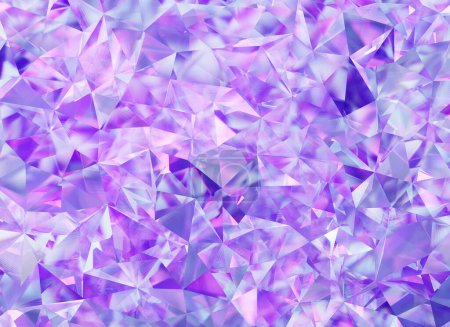 Lujo abstracto realista púrpura cristal textura reflexión primer plano fondo 3D renderizado