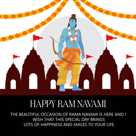 Foto de Concepto de ilustración vectorial del festival hindú de primavera, Shree Ram Navami - Imagen libre de derechos