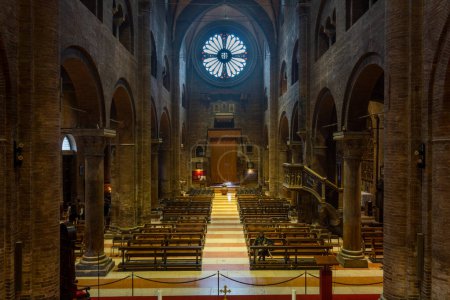 Photo for Symmetrical view of Indoors of Duomo of Modena. High-quality photo - Royalty Free Image