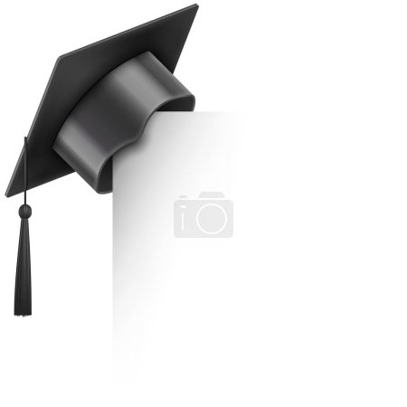 Illustration for Realistic Graduate college, high school or university cap. Vector illustration. Eps 10. - Royalty Free Image
