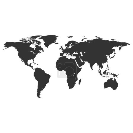 Téléchargez les illustrations : World map vector isolated on background. Vector illustration. Eps 10. - en licence libre de droit