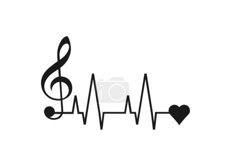 Photo for Music to Heart isolated on white background. Vector illustration. - Royalty Free Image