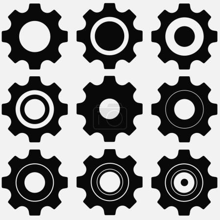 Ilustración de Gears icon set isolated on background. Vector illustration. Eps 10. - Imagen libre de derechos