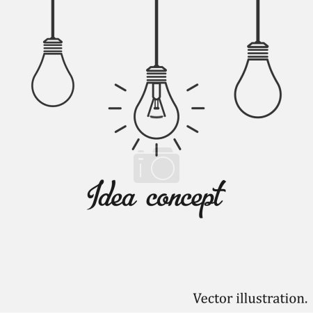 Illustration for Idea concept. light bulb. Bulbs icon. Business Vector illustration. - Royalty Free Image