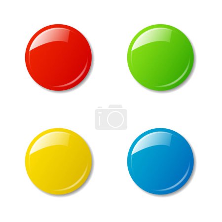 Illustration for Colored magnets isolated on white background. Vector illustration. - Royalty Free Image