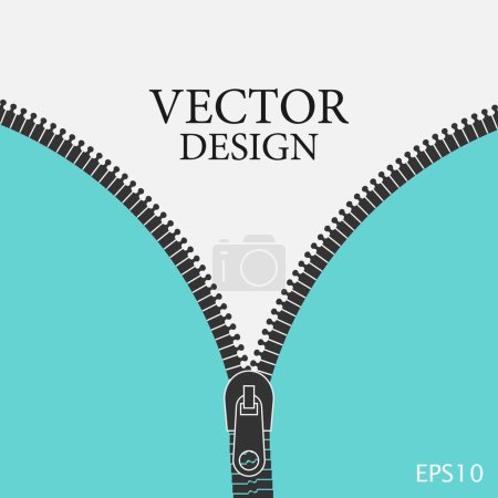 Illustration for Zipper isolated on background. Vector illustration. Eps 10. - Royalty Free Image