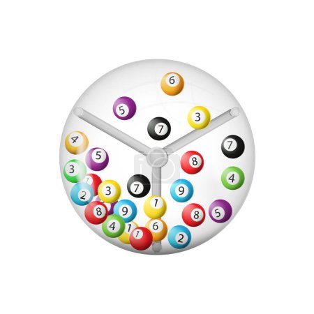 Téléchargez les illustrations : 3d rendering of lottery machine with balls inside isolated on white background. Vector illustration. Eps 10. - en licence libre de droit