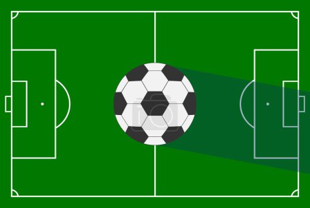 Illustration for Realistic, soccer field and soccer ball. isolated on background. Vector illustration. Eps 10. - Royalty Free Image