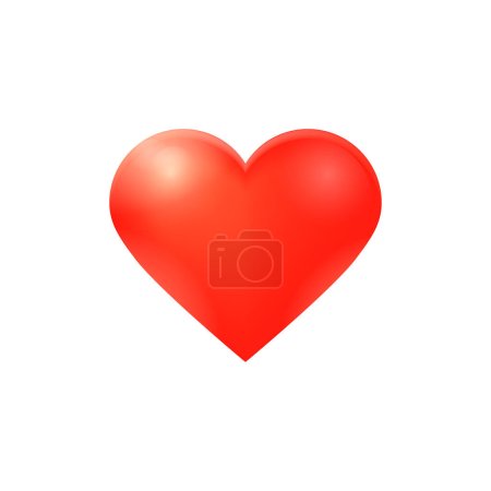 Red valentine heart isolated on white background. Vector illustration. Eps 10.