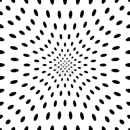 Illustration for Polka dot pattern with fisheye effect. Vector illustration. - Royalty Free Image