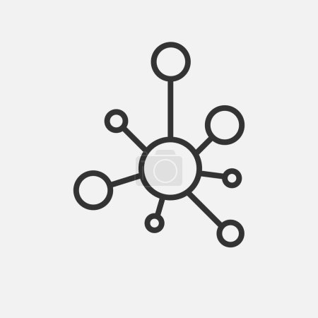 Illustration for Connection icon. Hub network connection isolated on grey background. Vector illustration. Eps 10. - Royalty Free Image