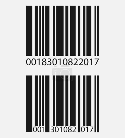 Ilustración de Realistic barcode icon isolated on grey background. Vector illustration. Eps 10. - Imagen libre de derechos