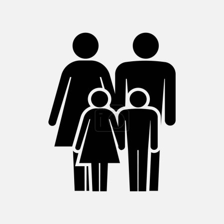 Illustration for Family icon. isolated on grey background. Vector illustration. Eps 10. - Royalty Free Image