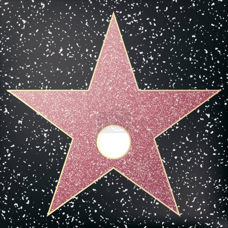 Illustration for Walk of fame star. Star hollywood. Vector illustration. - Royalty Free Image