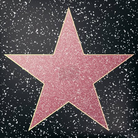 Stern am Walk of Fame. Star-Hollywood. Vektorillustration.