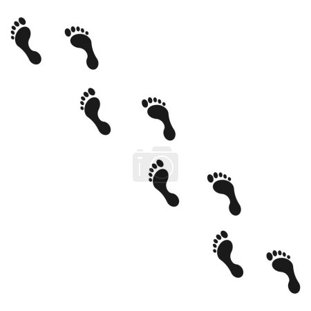 Téléchargez les illustrations : Human footprint icon set. isolated on background. Vector illustration. Eps 10. - en licence libre de droit