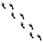Human footprint icon set. isolated on background. Vector illustration. Eps 10. magic mug #634249530
