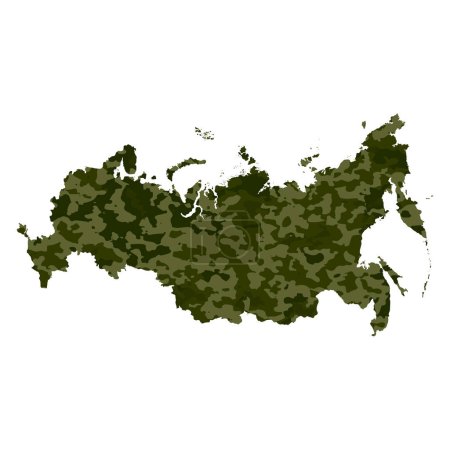 Téléchargez les illustrations : Russia map with military camouflage. Vector illustration. - en licence libre de droit