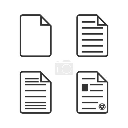 Téléchargez les illustrations : Set of Documents icon isolated on background. Vector illustration. Eps 10. - en licence libre de droit