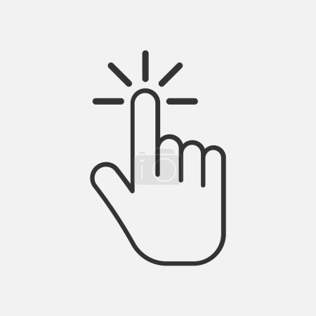 Illustration for Click icon. Hand icon. isolated on background. Vector illustration. Eps 10. - Royalty Free Image