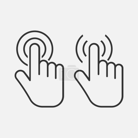 Ilustración de Hand touch icon. Click icon. isolated on background. Vector illustration. - Imagen libre de derechos