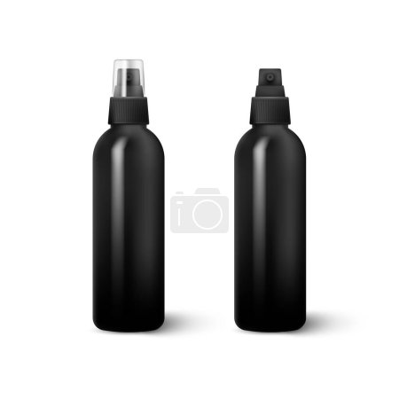 Ilustración de Realistic Cosmetic bottle can sprayer container isolated on white background. Vector illustration. Eps 10. - Imagen libre de derechos
