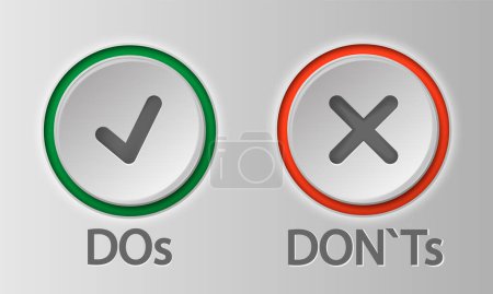 Illustration for Like dislike icon. Do and Don't or Like isolated on white background. Vector illustration. Eps 10. - Royalty Free Image