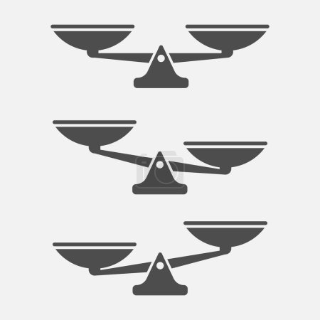 Illustration for Set of scales balance isolated on white background. Vector illustration. Eps 10. - Royalty Free Image