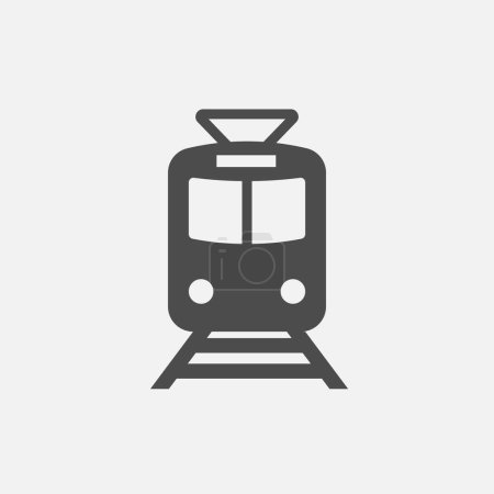 Illustration for Subway icon. Metro sign. Train symbol. icon isolated on white background. Vector illustration. Eps 10. - Royalty Free Image